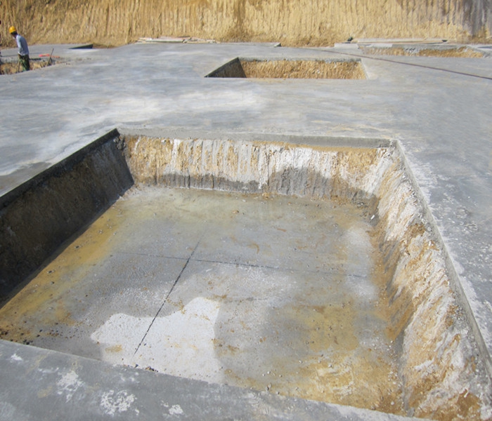 南昌市建筑設計研究院總部辦公大樓工程筏板基礎下柱墩找平、彈線(xiàn)
